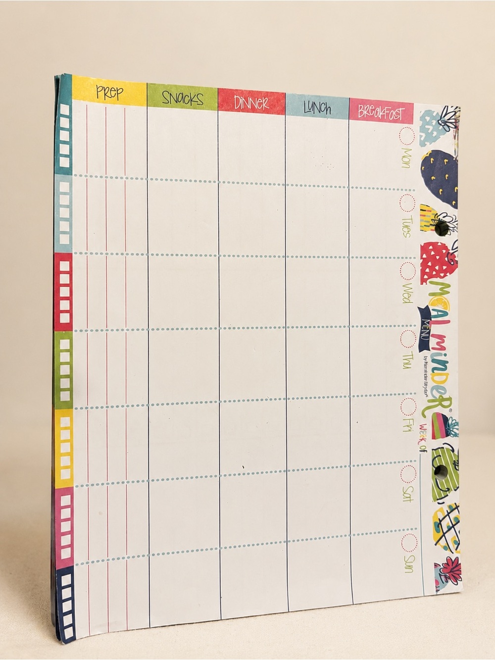 Multicolor Weekly Meal & Menu Planner Pad